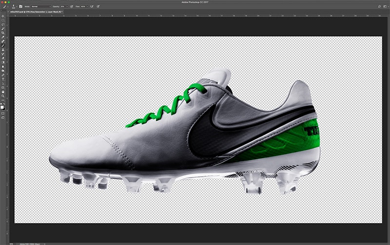 after Nike cleat recolored to blue accents
